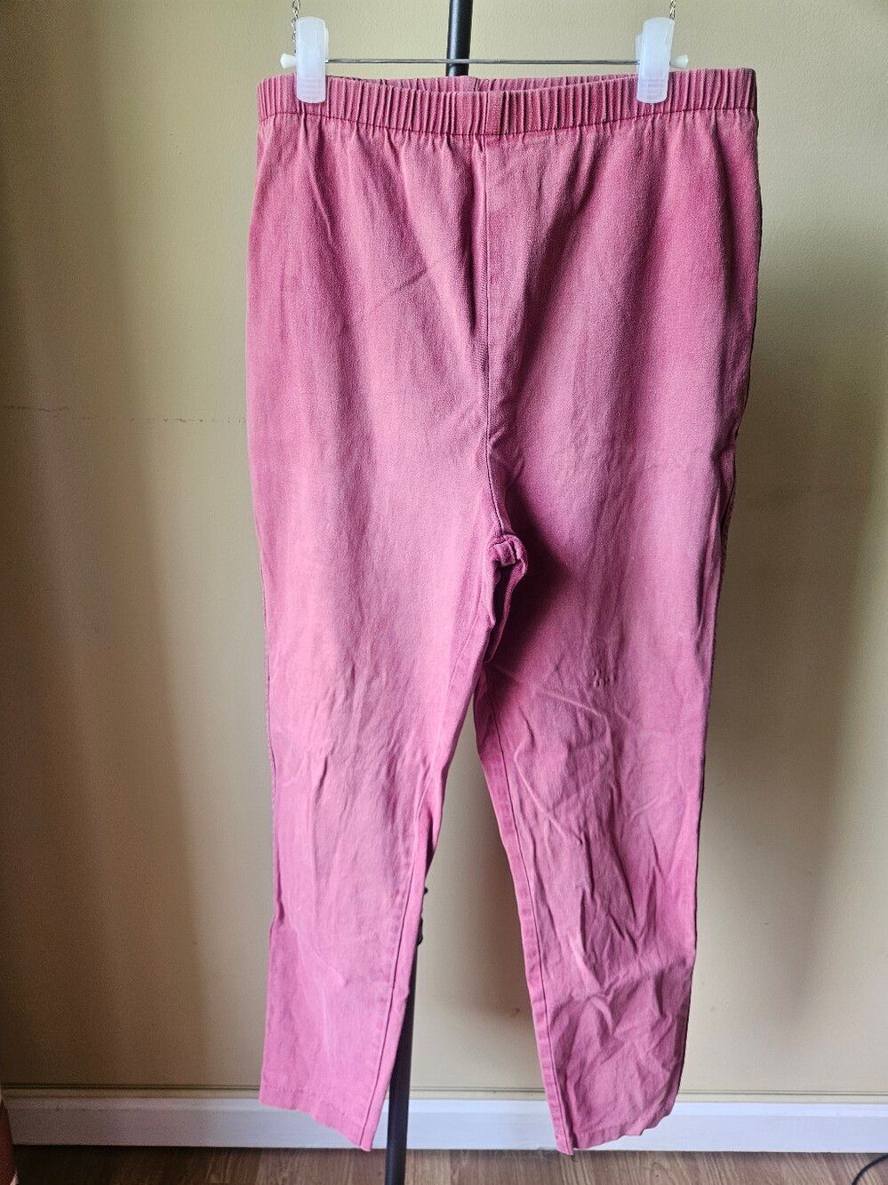 Vintage Faded Glory Rose Pink Elastic Waist Casual Pants Size Large
